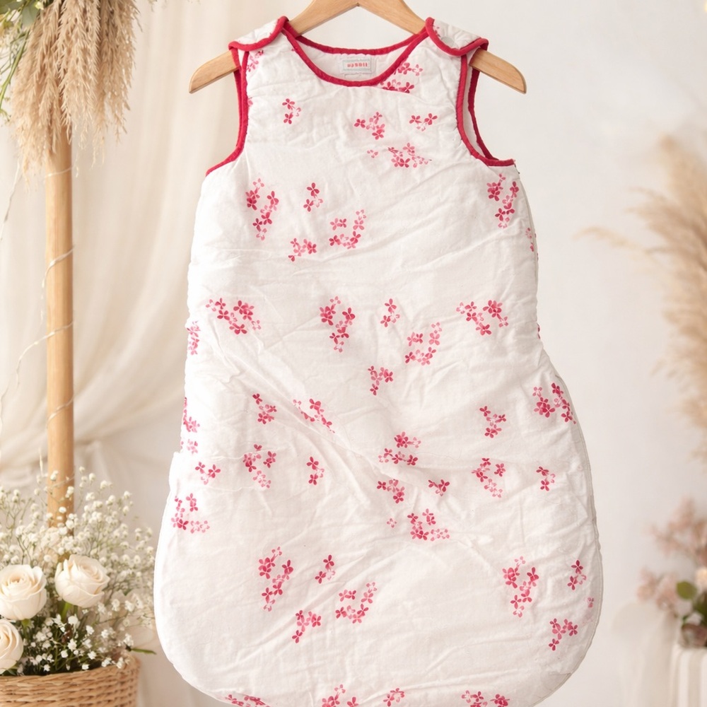 0-6 month  Auggie Sleeping Bag/ sleep sack - White and Pink floral. sold out.